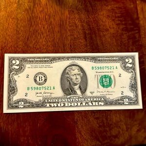 Crisp 2017 series $2 bill